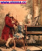 Wolfgang Amadeus Mozart spielt mit Vater und Schwester